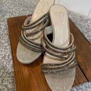 NWT Jessica Simpson Champagne Glitter Colley Sandals